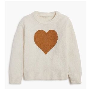 J. Crew Sweater Girls L Beige Pullover Knit Heart Cozy‎ Preppy Cottagecore NWT
